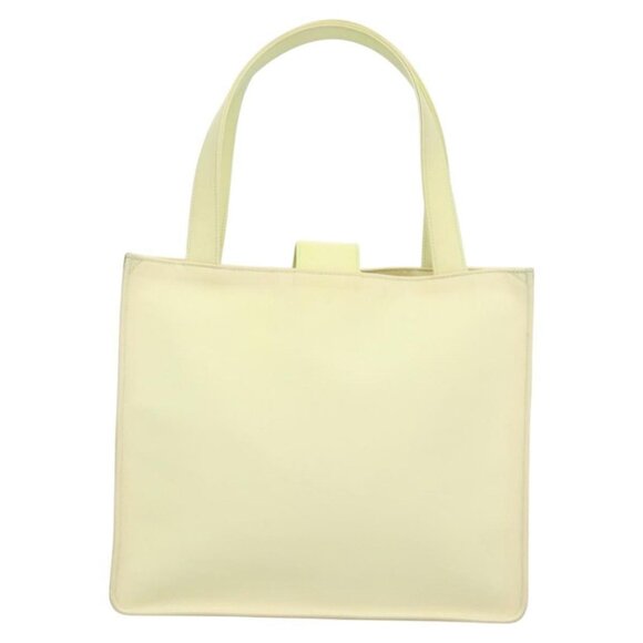 CHANEL COCO Mark Hand Bag Nylon Yellow Gold CC Auth - Picture 3 of 16